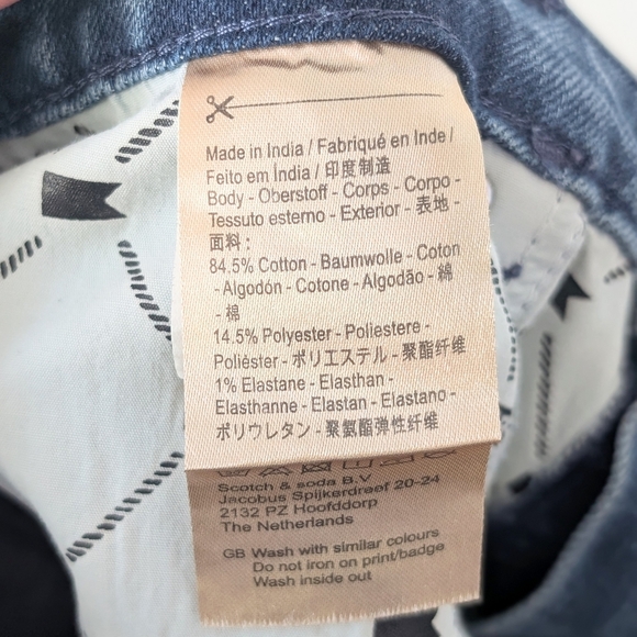 Scotch & Soda Women's Blue Ankle Jeans With White Speckles ~ Size 27 - Picture 12 of 12